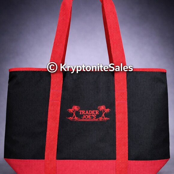 Trader Joe's Handbags - Trader Joe’s XL Insulated Cooler Tote Bag Black Red 7 Gallon Reusable
